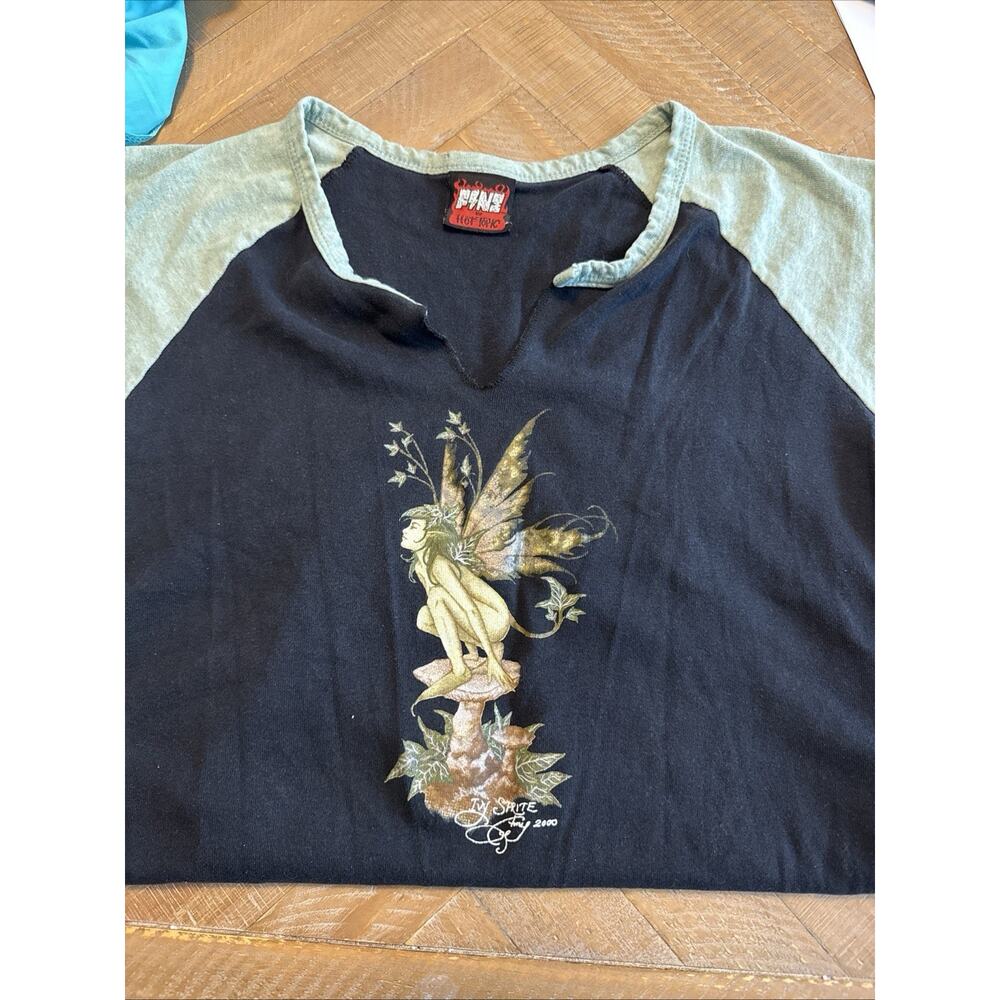 Vtg Fairy Core Baby Tee Fine By Hot Topic Sz 2x Ivy Sprite Amy Brown Y2K Grunge